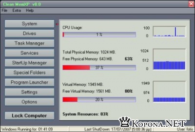 Clean MemXP v9.2 - очистка оперативной памяти
