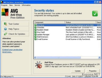 AVG Anti-Virus Free Edition 7.5.519 Build 1276