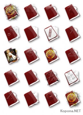 Red icons folder set