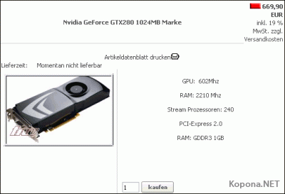   GeForce GTX 280 - $1000 -  ?