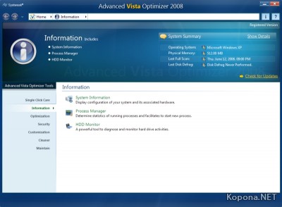 Systweak Advanced Vista Optimizer 2008 1.0