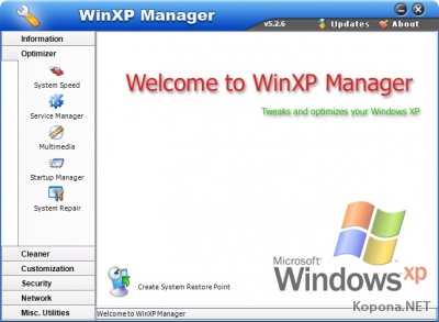 Yamicsoft WinXP Manager v5.2.9