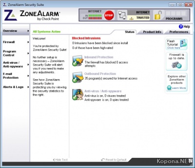 ZoneAlarm Internet Security Suite v7.0.483.000