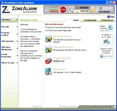 ZoneAlarm with AntiSpyware v7.0.483.000