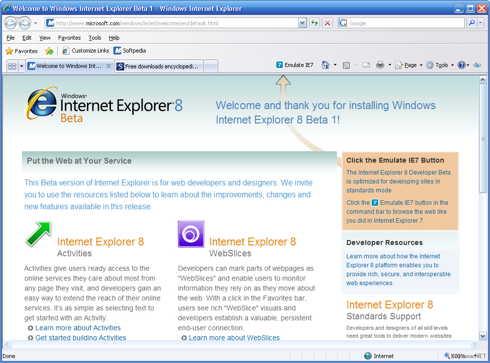 Internet Explorer 8 Beta 1 3D