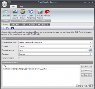 Kristanix Software Email Sender Deluxe v2.04
