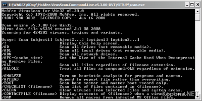 McAfee VirusScan Command Line v5.3.00