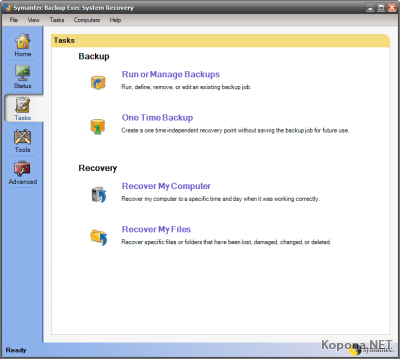 Symantec Backup Exec System Recovery Manager v8.5 Working