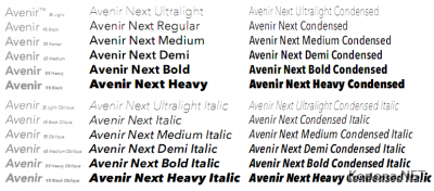 Linotype Avenir Next Platinum Family