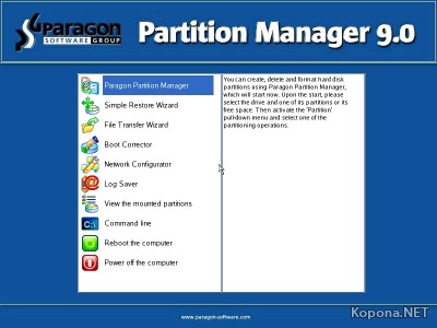 Paragon Partition Manager v9.0 Professional Edition Windows PE based Recovery CD