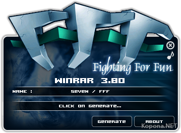 WinRAR v3.80 REAL Keygen Only by FFF