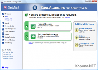 CheckPoint ZoneAlarm Internet Security Suite v8.0.298.000